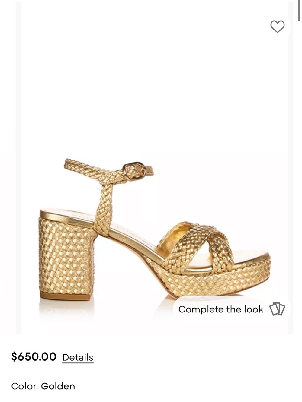 Stuart Weitzman Golden Braided Platform Sandal Daya NWOB